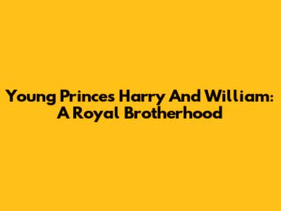Young Princes Harry And William: A Royal Brotherhood
