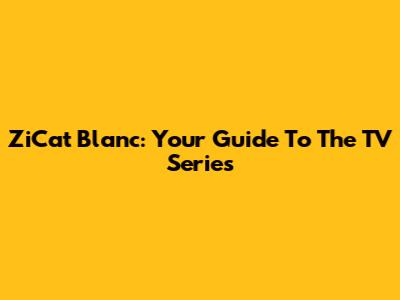 ZiCat Blanc: Your Guide To The TV Series