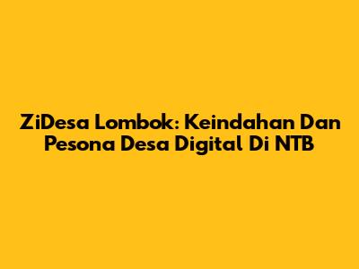 ZiDesa Lombok: Keindahan Dan Pesona Desa Digital Di NTB