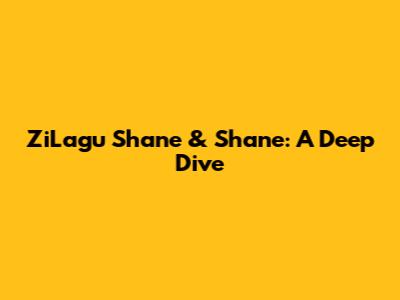 ZiLagu Shane & Shane: A Deep Dive