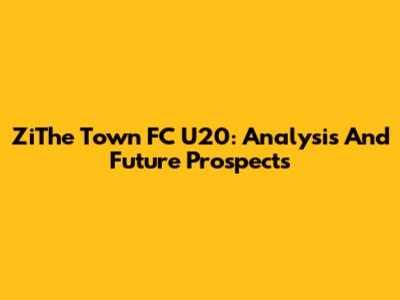 ZiThe Town FC U20: Analysis And Future Prospects
