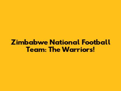 Zimbabwe National Football Team: The Warriors!