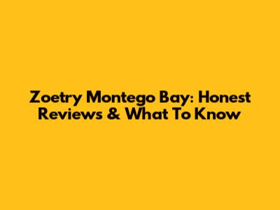 Zoetry Montego Bay: Honest Reviews & What To Know